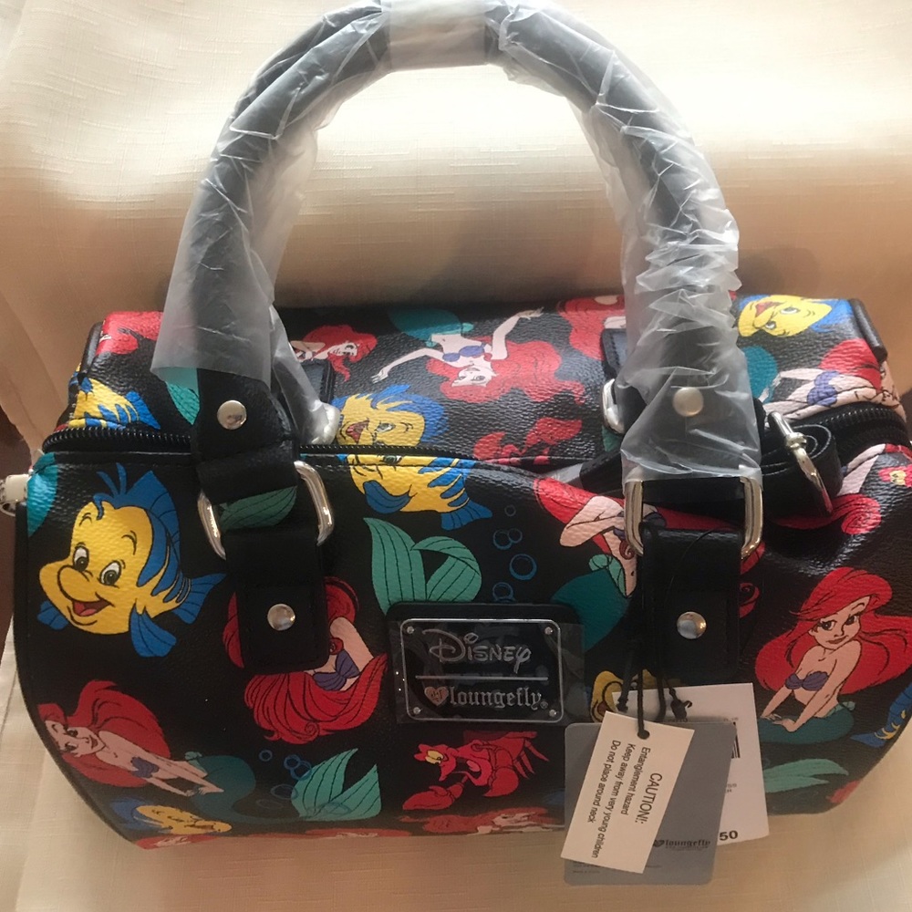 DISNEY Loungefly Ariel Black Satchel - Picture 1 of 3